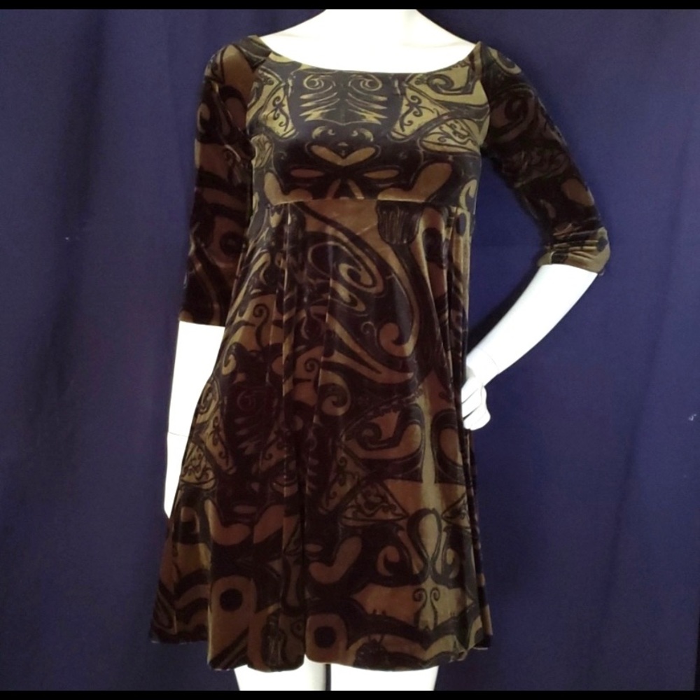 Vintage!!! Betsey Johnson Green Velvet Dress